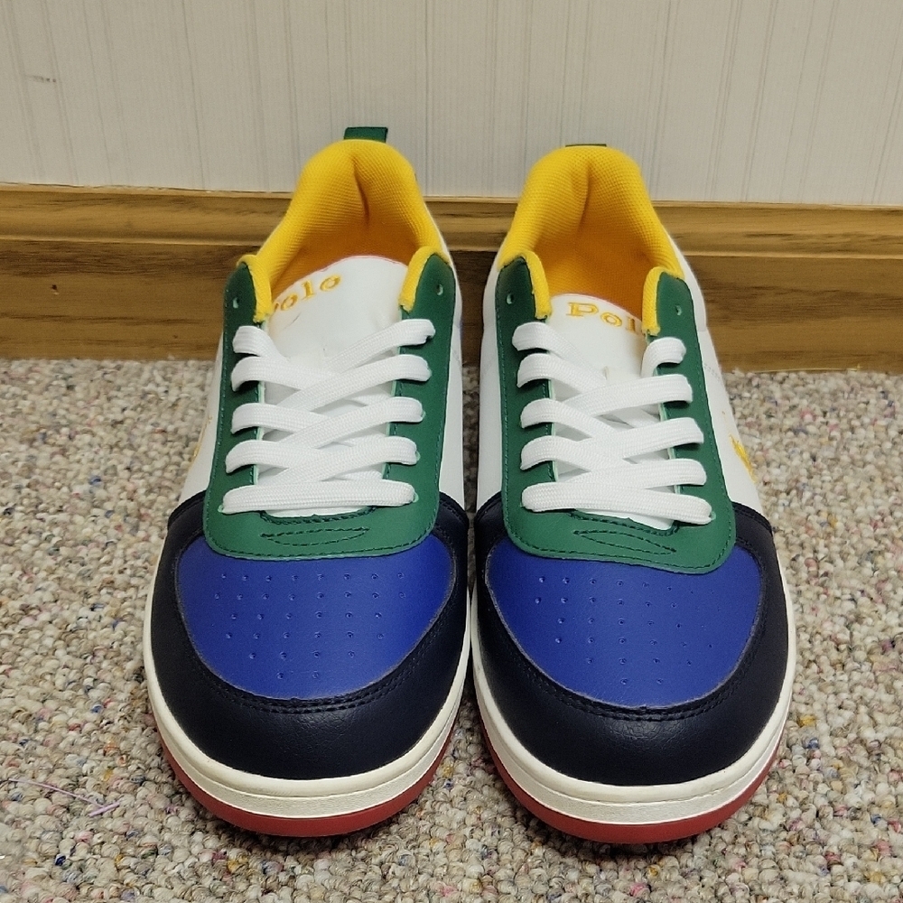 Polo by Ralph Lauren Blue & Green Kids Sneakers Sz 7 preppy school